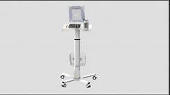 Adjustable Rolling Medical Cart: Pneumatic Mobile Workstation with iPad Enclosure for 9.7-13" iPad and Tablet - Ideal for Hospital Dental Clinic Office