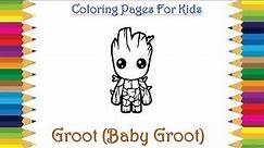 How to Color Baby Groot | Guardians of the Galaxy | Coloring Page #groot #guardiansofthegalaxy