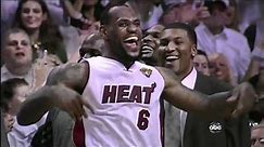 LeBron James Dancing On The Sidelines! - 2012 NBA Finals HD