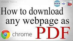 How to download any web page as a PDF file