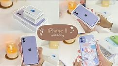#1 ♡ purple iphone 11 unboxing📱💜 + accessories