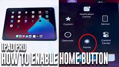iPad Pro How to enable home button | How to use the iPad without a home button