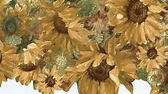 CONCORD WALLCOVERINGS ™ Wallpaper Border Floral Pattern Sunflowers Leaves, Yellow Green Brown, 6.25 Inches by 15 Feet BG76334DC