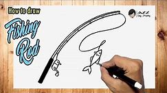 How to draw Fishing Rod step by step