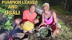 Cooking African Local food for my Jamaican Family !! UGALI AND PUMPKIN LEAVES !!