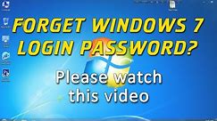Windows 7 login password forget? easily reset your password