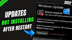 Windows 10/11 Update Not Installing After Restarting System | Restart Required Windows 10 Fix | 2024