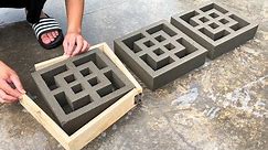 Great Skills Designing Molds and Casting Perforated Square Bricks from Wood and Cement Molds