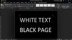 How to Turn Microsoft Word Black Background White Text 😲