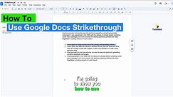 How to use Google Docs Strikethrough