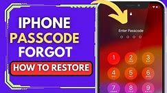IPhone Passcode Forgot How To Restore