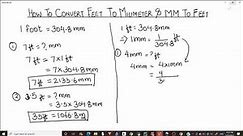 How to Convert Feet to Millimeter and Millimeter to Feet / Convert ft to mm / ft to mm conversion