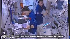 Chinese Astronauts Setting Up Lab Module On Space Station