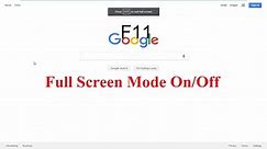 How To Make Google Chrome Go Full Screen Mode | Enable Full-Screen Mode in Chrome Browser