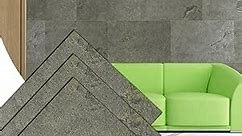 Dundee Deco Stone Veneer Wall Panels, Extra Large DIY Stone Finish 3 x 2 ft Tiles for Outdoor Indoor Wall or Backsplash, Made with Real Stone, Jeera Green - Single Panel, Covers 5.8 sq ft
