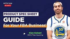 What is Product Specification Sheet? How to Create A Product Spec Sheet For Amazon FBA| Kian Golzari