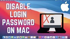 How To Disable Login Password On Mac