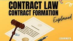 Contract Law lecture : Types & Formation of Contracts animated explainer