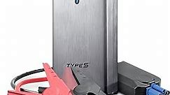 Type S 12V 6.0L Jump Starter Power Bank with Dual USB Charging and 8,000 mAh Power Bank - Gray