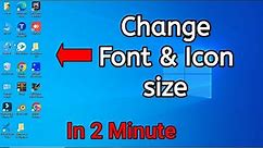how to change icon size on windows 10 | change font icon size