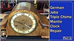German Juba Triple Chime Mantle Clock Repair - Part 1