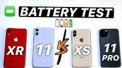 iPhone 11 vs iPhone 11 Pro vs iPhone XR vs iPhone XS Battery TEST - INSANE Results