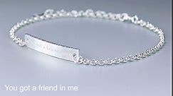 You Got a Friend in Me Gift, 925 Sterling Silver Bracelets for Women, Sister Bracelet, Best Friend Bracelet for Women, Little Words Project Bracelet, Bracelet Engraved Personalized by ALiLuYa