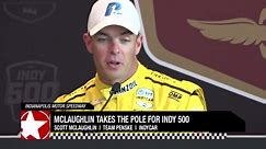 Team Penske's Scott McLaughlin wins the pole for Sunday's Indy 500
