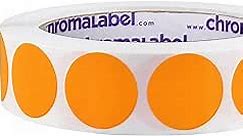 ChromaLabel 1 Inch Round Label Removable Color Code Dot Stickers, 1000 Labels per Roll, Orange
