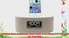 iHome iDL46 Lightning Dock Clock Radio and USB Charge/Play for iPad/iPod and iPhone 5/5S and