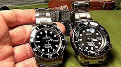 Seiko Marinemaster 300 SBDX017 vs Rolex Submariner comparisons, wear on small wrists