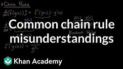 Common chain rule misunderstandings | Derivative rules | AP Calculus AB | Khan Academy