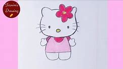 How to draw Hello Kitty cartoon drawing & painting tutorial|| Oil pastel colours @afrinatasnim3337