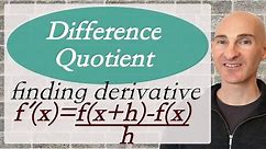 Difference Quotient - What is it? (PreCalculus)