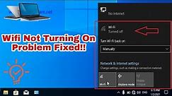 How to Turn on Wifi on Window 10 in Laptop | Wifi Not Turning on Problem Solved | Wifi Turned Off