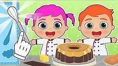 BABY ALEX AND LILY 🍮 Learn How to Make Chocolate Crème Caramel | Cartoons for Kids