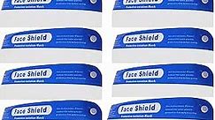 10 Pcs Protective Clear Safety Face Shields - Spit, Splash And Splatter Protection. Plastic Face Shields For Men, Full Face Shield, Clear Face Shield With Elastic Headband. Disposable Face Shield