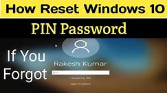 How to Reset Windows 10 Pin if you forget it || Forget windows 10 Pin