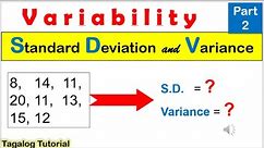 [Tagalog] How to solve standard deviation and variance of #ungroupeddata PART 2 #math7 #variance