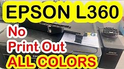 EPSON L360 | NO PRINT OUT | ALL COLORS HOW TO FIX