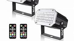 Halloween Strobe Light with Remote,JLPOW Sound Activated Mini LED Strobe Lights, Super Bright 48 RGB LED, Remote Control Flash Stage Lighting, Best for DJ Home Party Show Club Disco Dance (2-Pack)