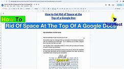 How To Rid Of Space At The Top Of A In Google Docs