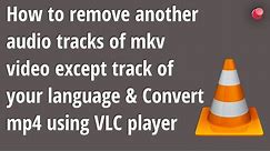How to remove another audio tracks of mkv video except your language & Convert mp4 using VLC Player
