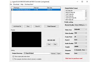 Agree Free AVI WMV to FLV MP4 MPEG ASF MOV Converter screenshot #1