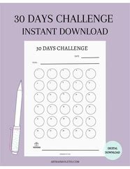 Image result for Free Blank 30-Day Challenge Template