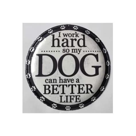 embossed  metal wall sign   dog bed bath