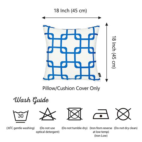 blue  white geometric squares decorative throw pillow cover bed