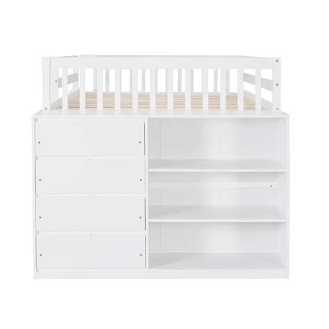 full  full bunk bed  storage  drawers   shelves bed