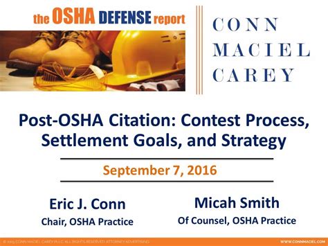 post osha citation contest process settlement goals  strategy