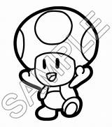 Mario Toad Paper Coloring Pages Super Sticker Star Getcolorings Getdrawings Colorings sketch template